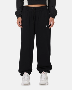 Nike Women's Sportswear Phoenix Fleece Oversized French Terry Sweatpants Black/Sail Lightweight Weave Comfy Flex
