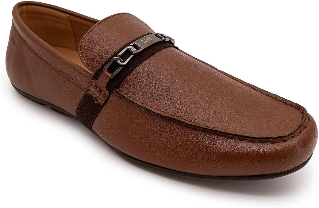 Nine West Men's Driving Moccasins with Buckle Slip-On Loafer Shoe
