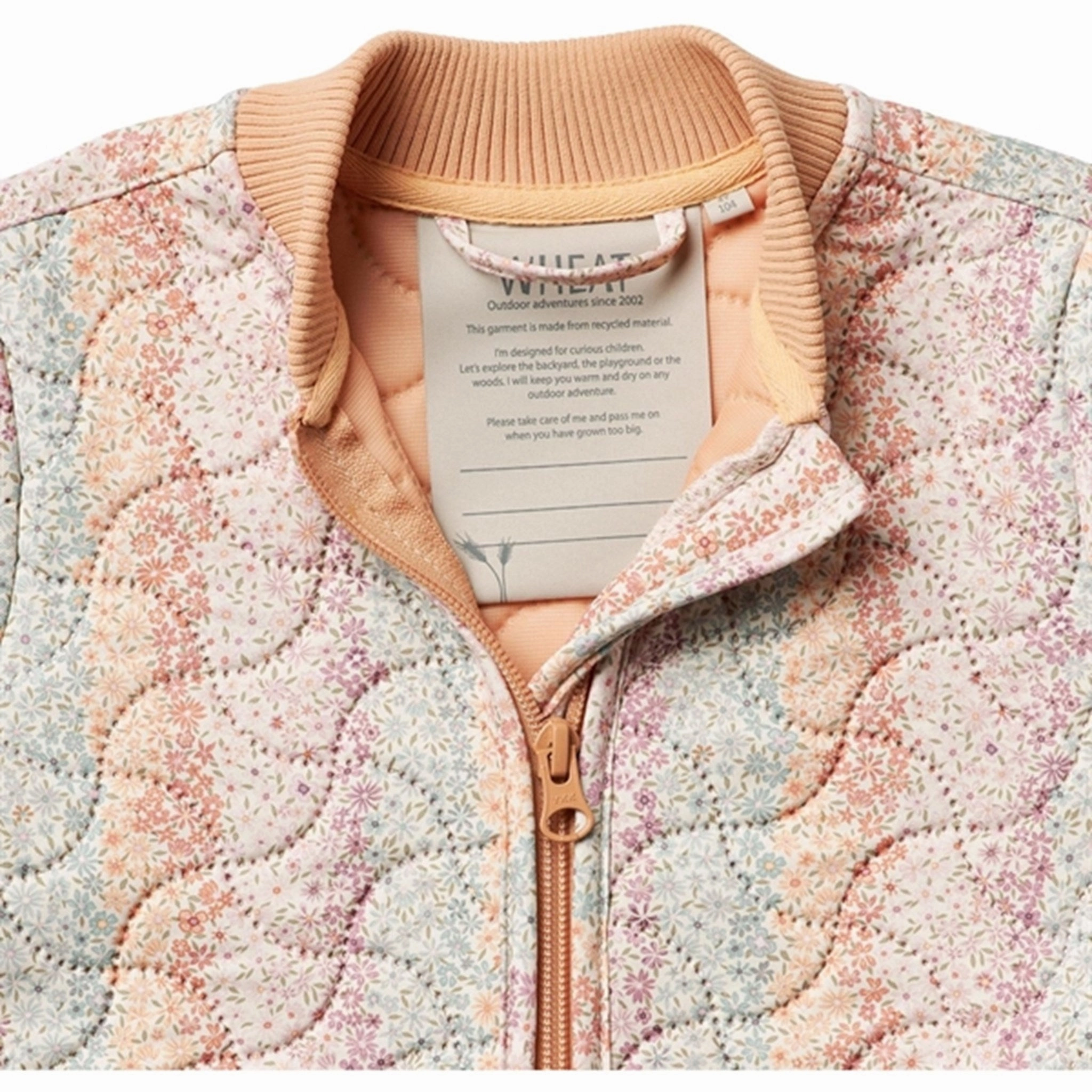 WaterRepellentFabric Wheat Thermo Rainbow Flowers Jacket Loui