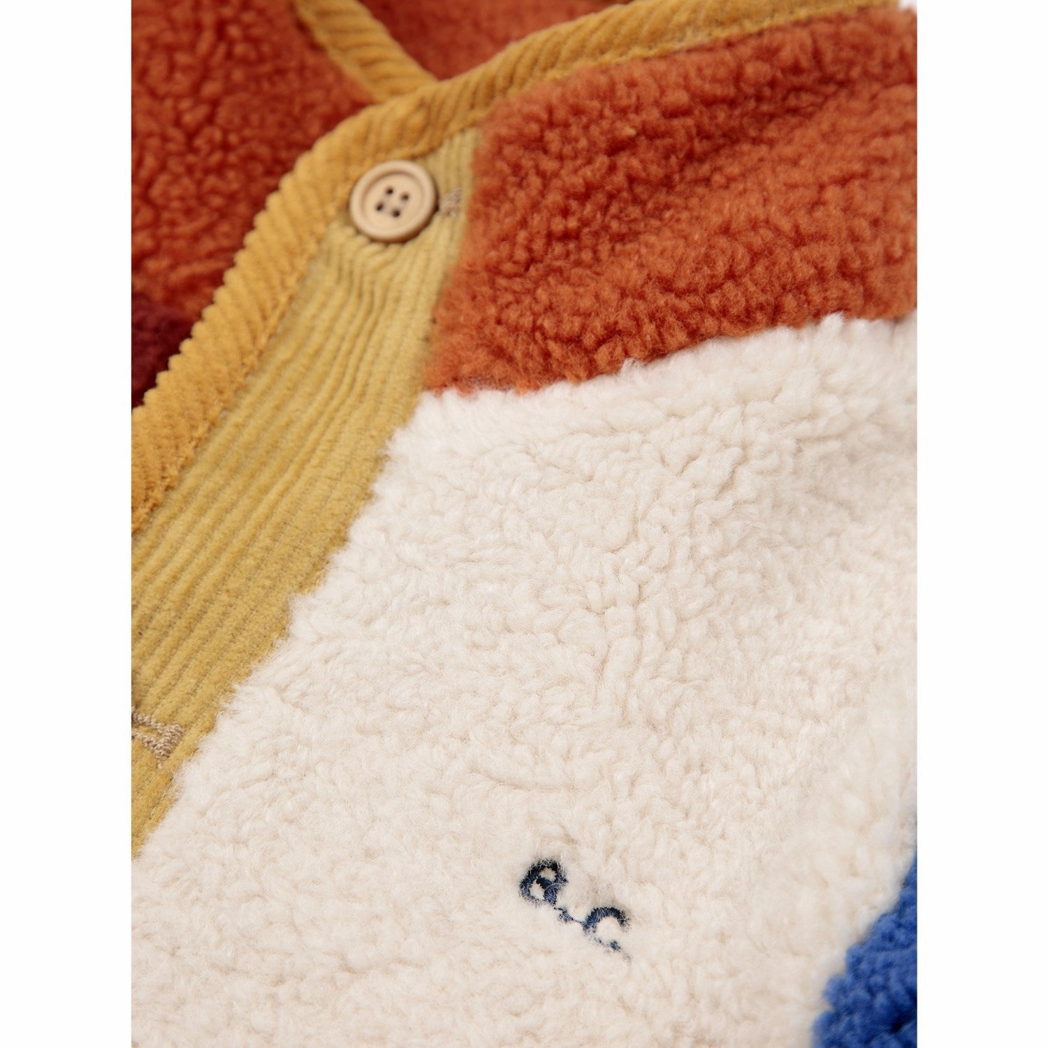 Wet Wicking Bobo Choses Multicolor Color Block Sheepskin Jacket