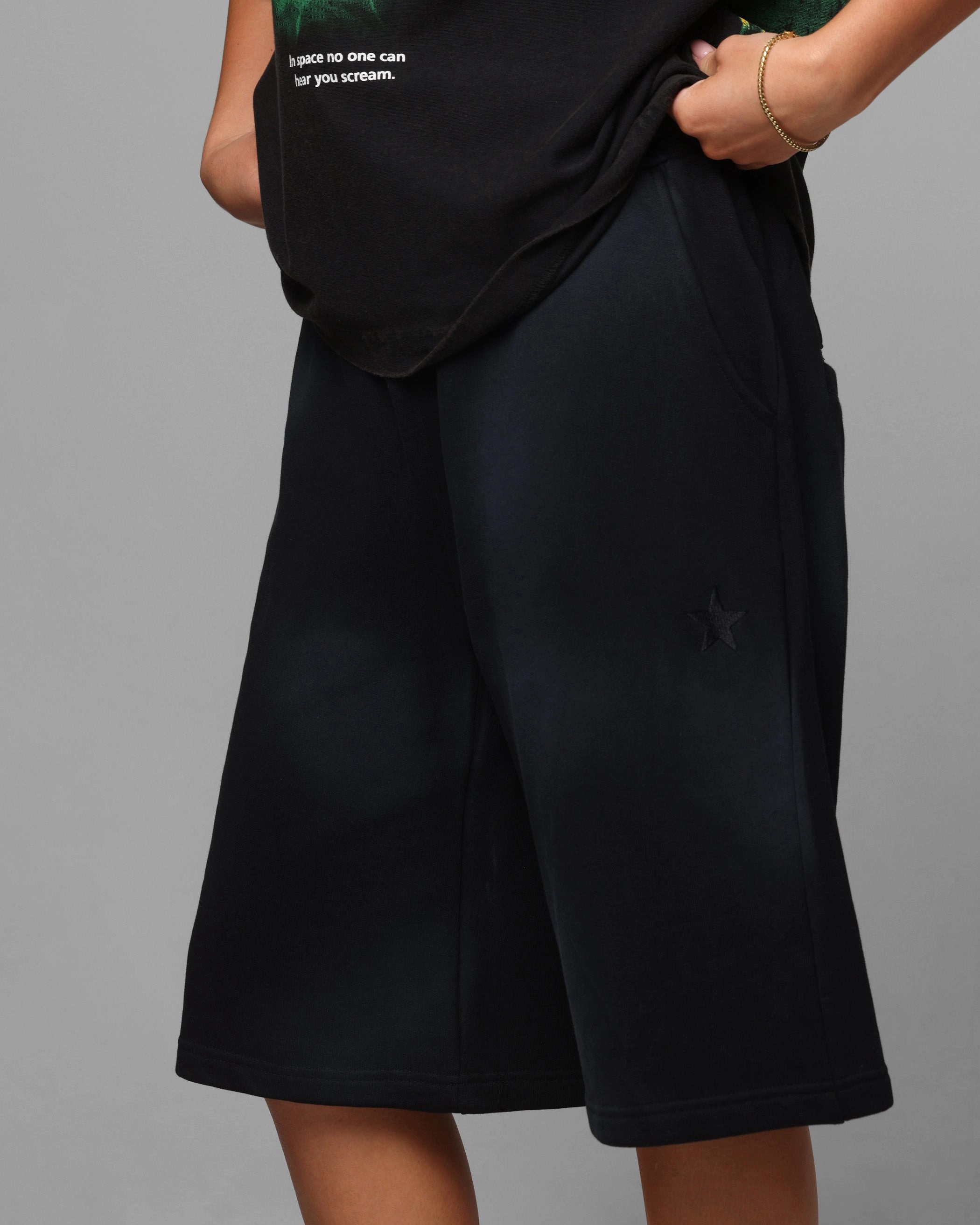 Loiter Premium Essentials Sweat Shorts Washed Black Casual Comfort Layers