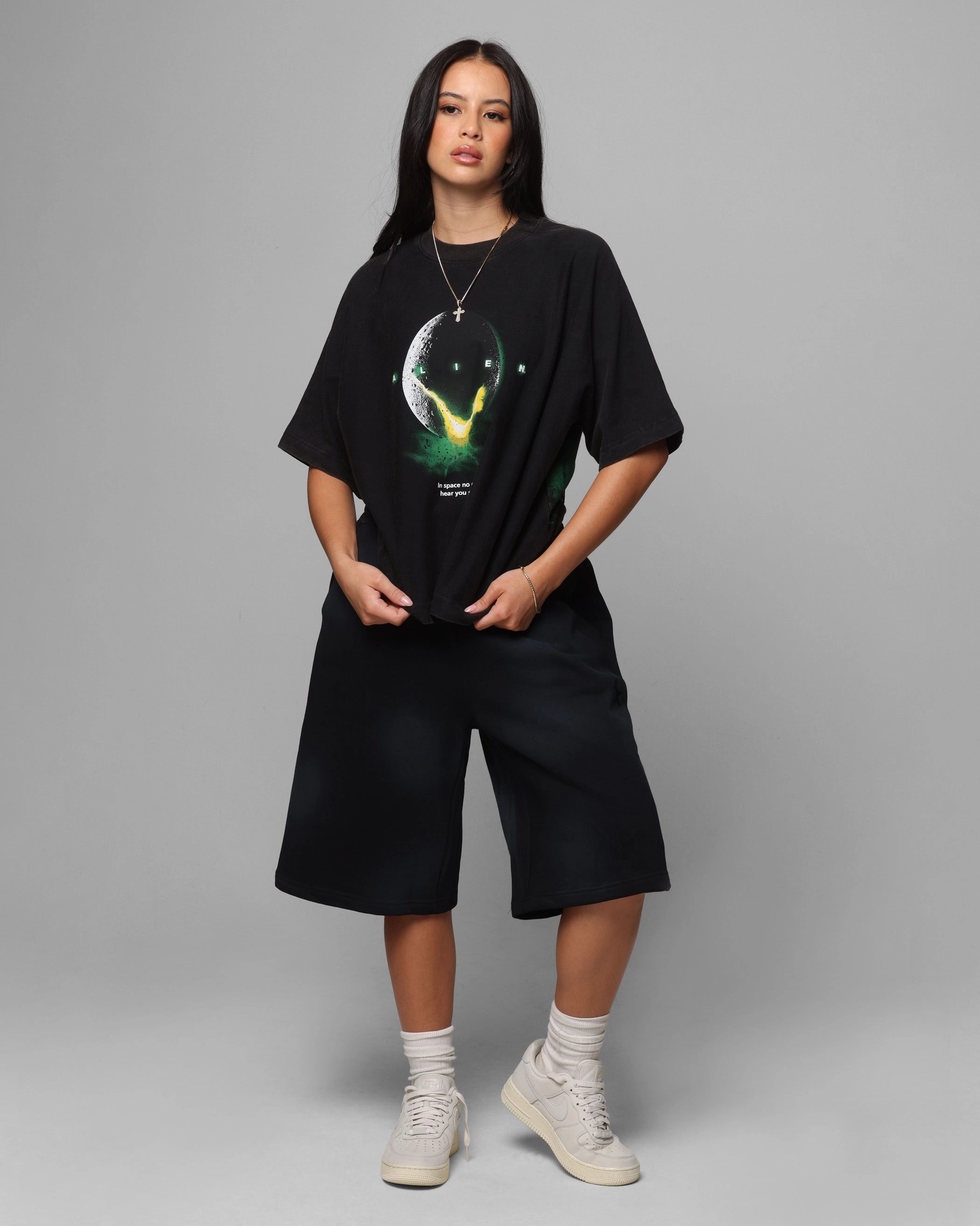 Loiter Premium Essentials Sweat Shorts Washed Black Breathable layers