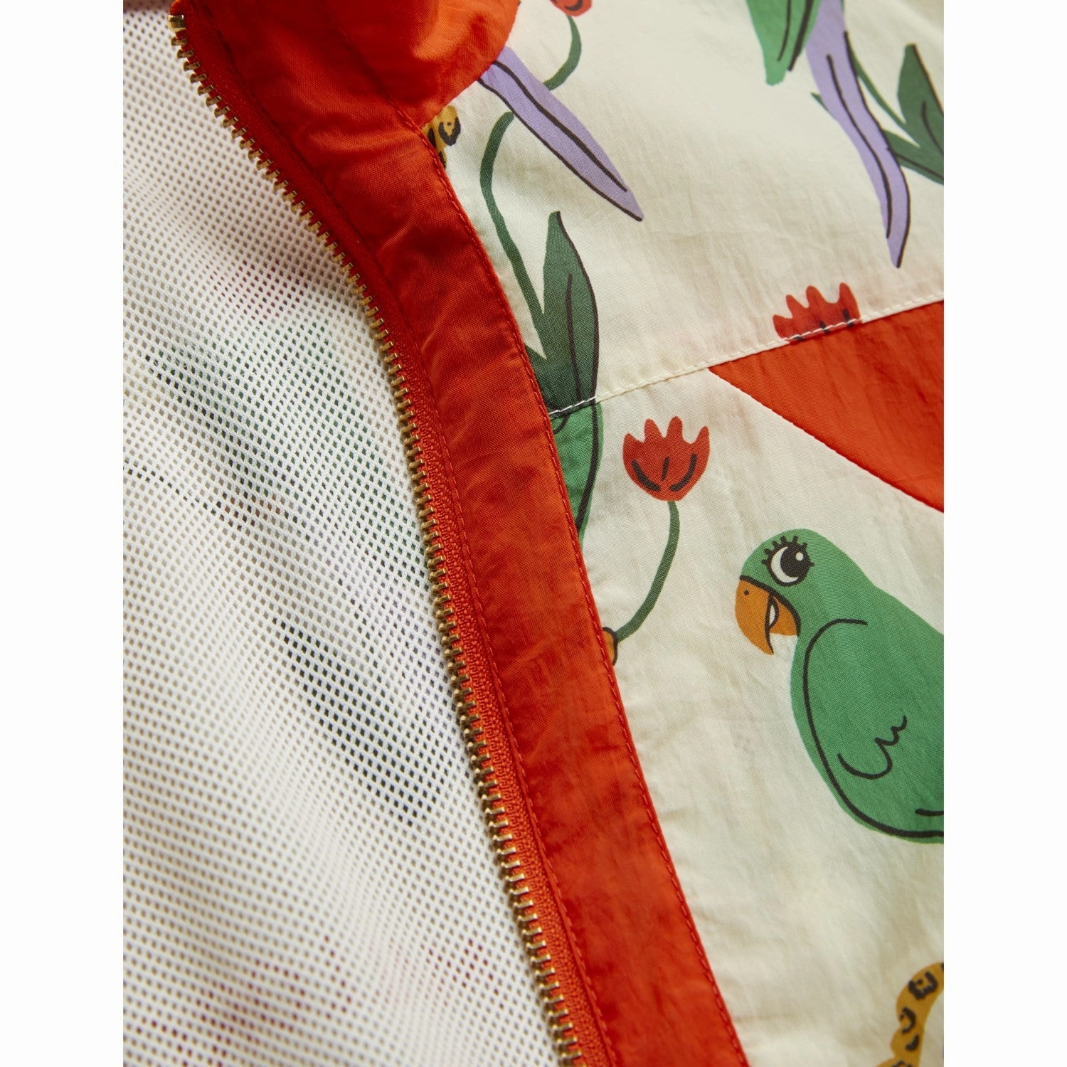 Mini Rodini Multi Parrots AOP Nylon Tracksuit Jacket Magnetic Fasteners
