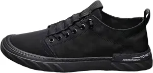 Non Slip Work Sport Shoes for Men Trendy Versatile Shoes Casual Versatile Canvas Arch Support Men's Leather Boots