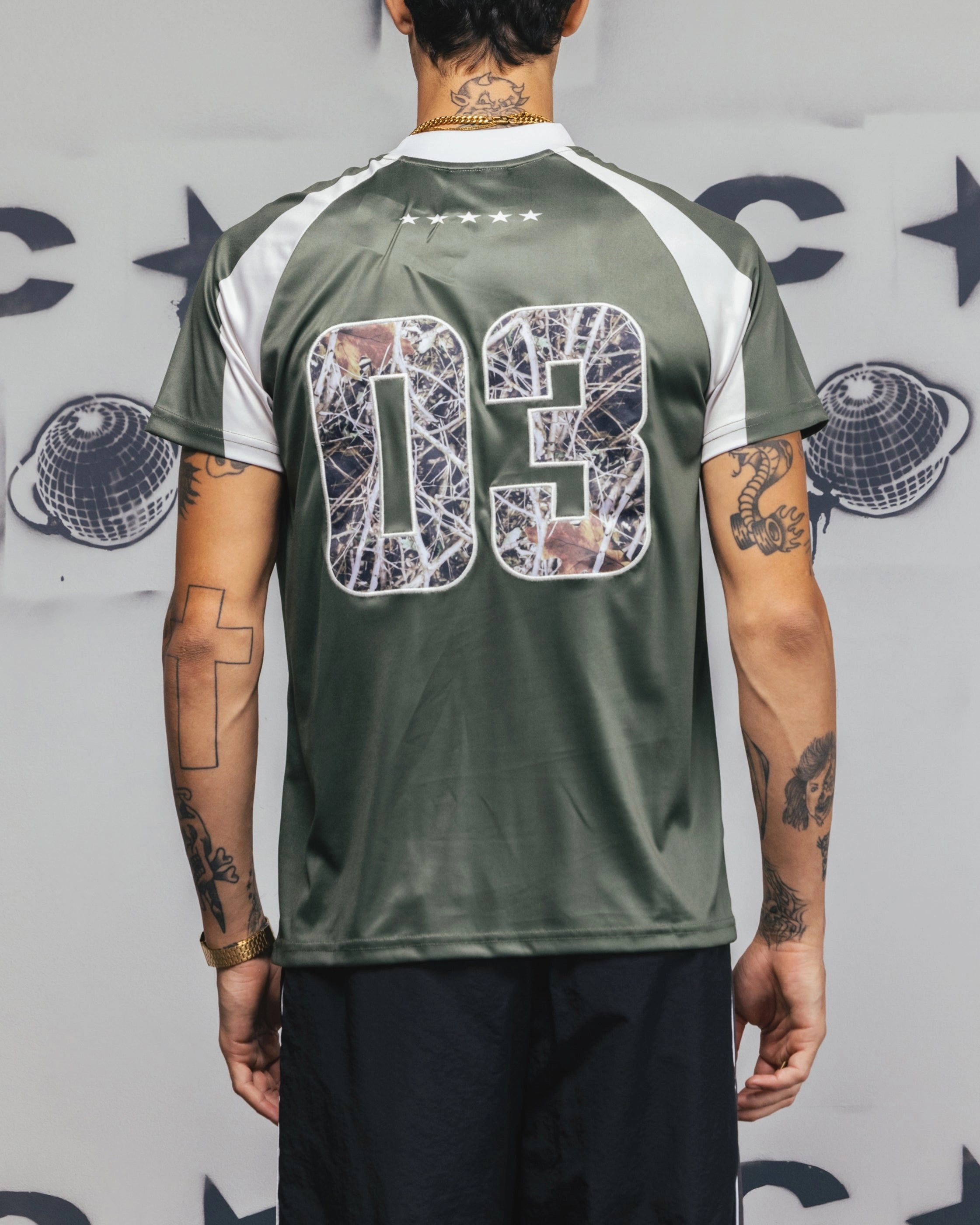 Carre Striker Jersey T-Shirt Green/White Fitted Look