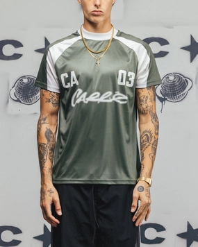 Carre Striker Jersey T-Shirt Green/White Bemberg Collar Finish
