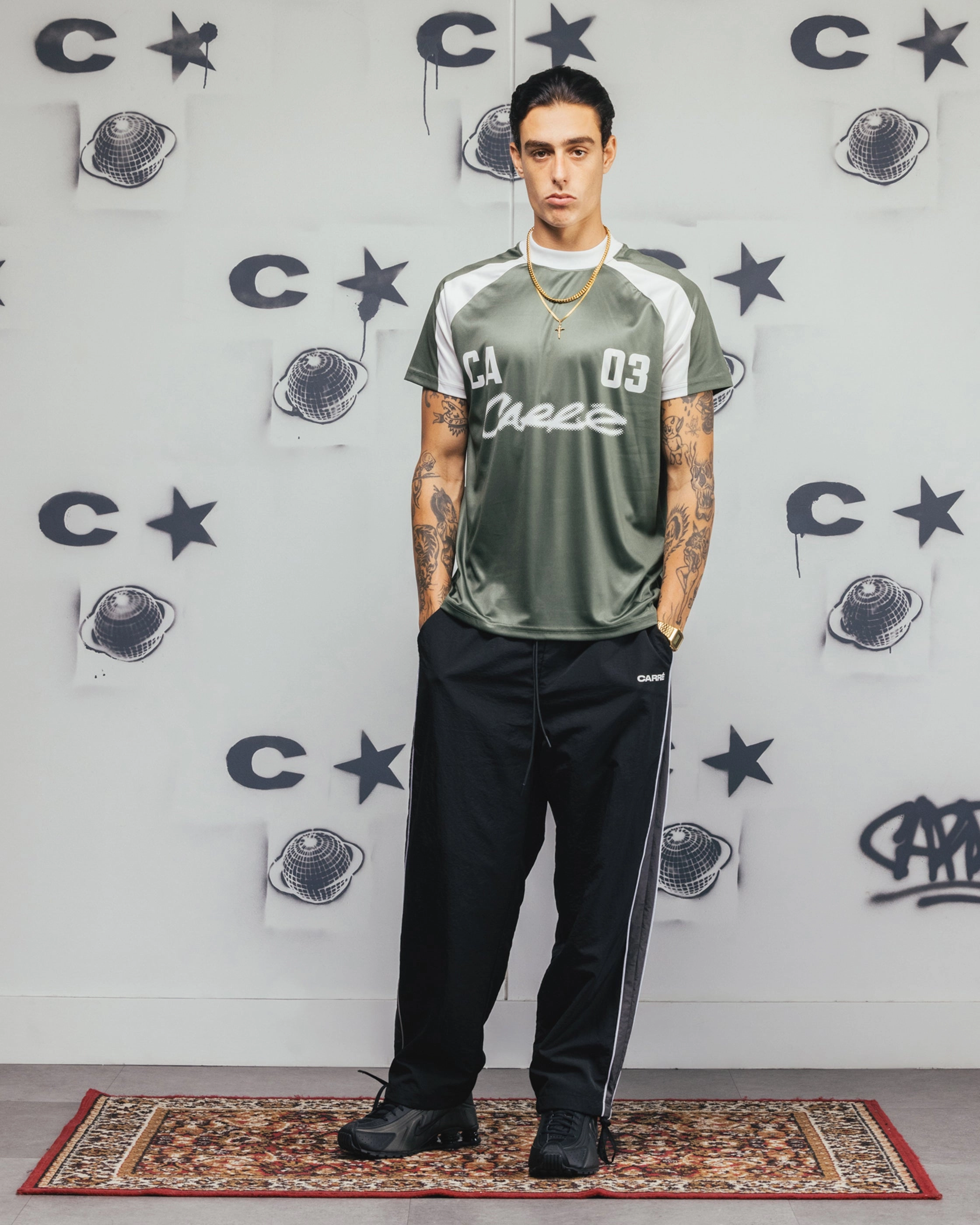 Carre Striker Jersey T-Shirt Green/White Ventilated Back Panels
