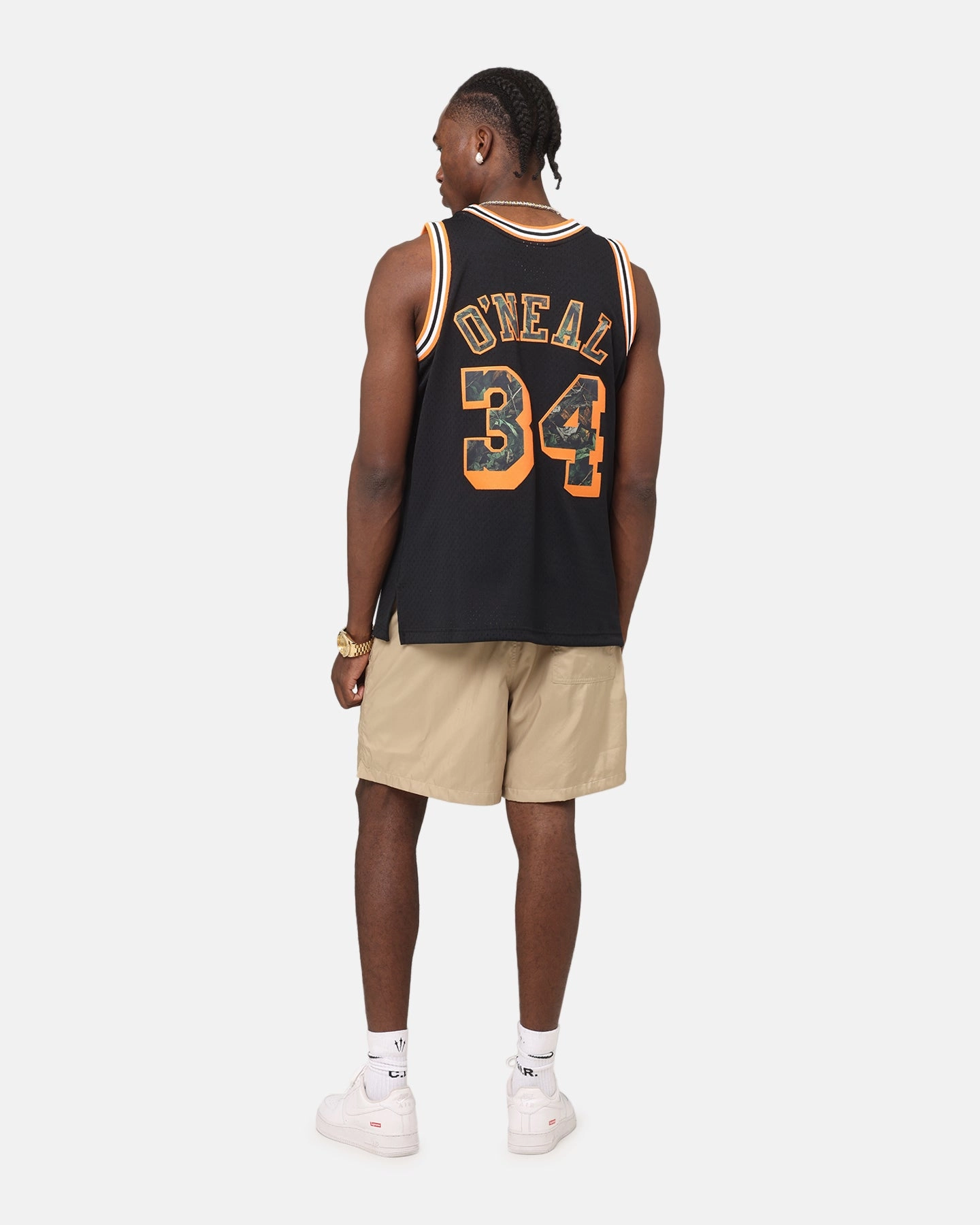 Odor Control Treatment Mitchell & Ness Los Angeles Lakers Shaquille O'Neal 'Wilderness' 97 Swing Jersey Black