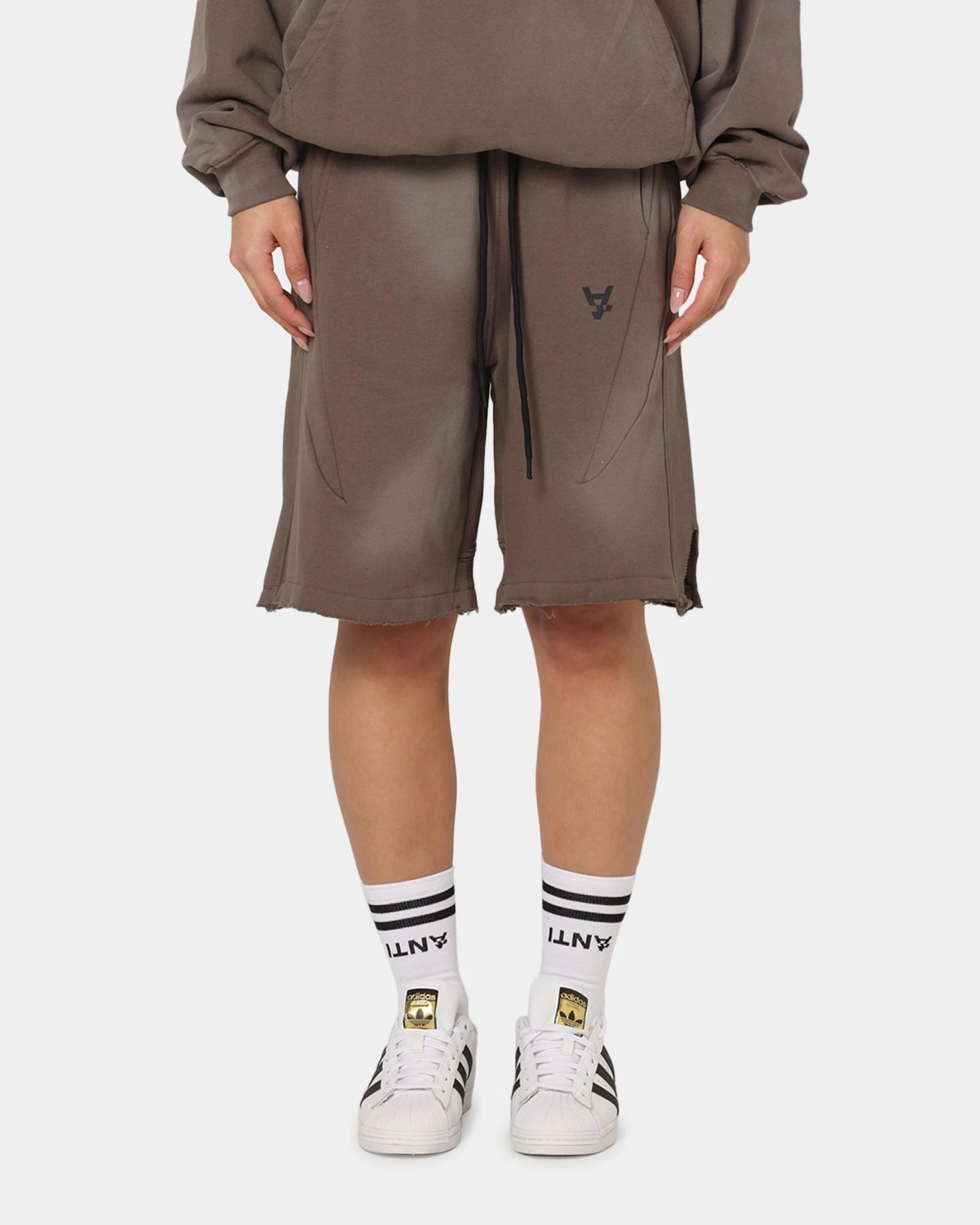 The Anti Order Apocalypse Sweat Shorts Sunfade Brown Chic Appeal Breathable Wearable
