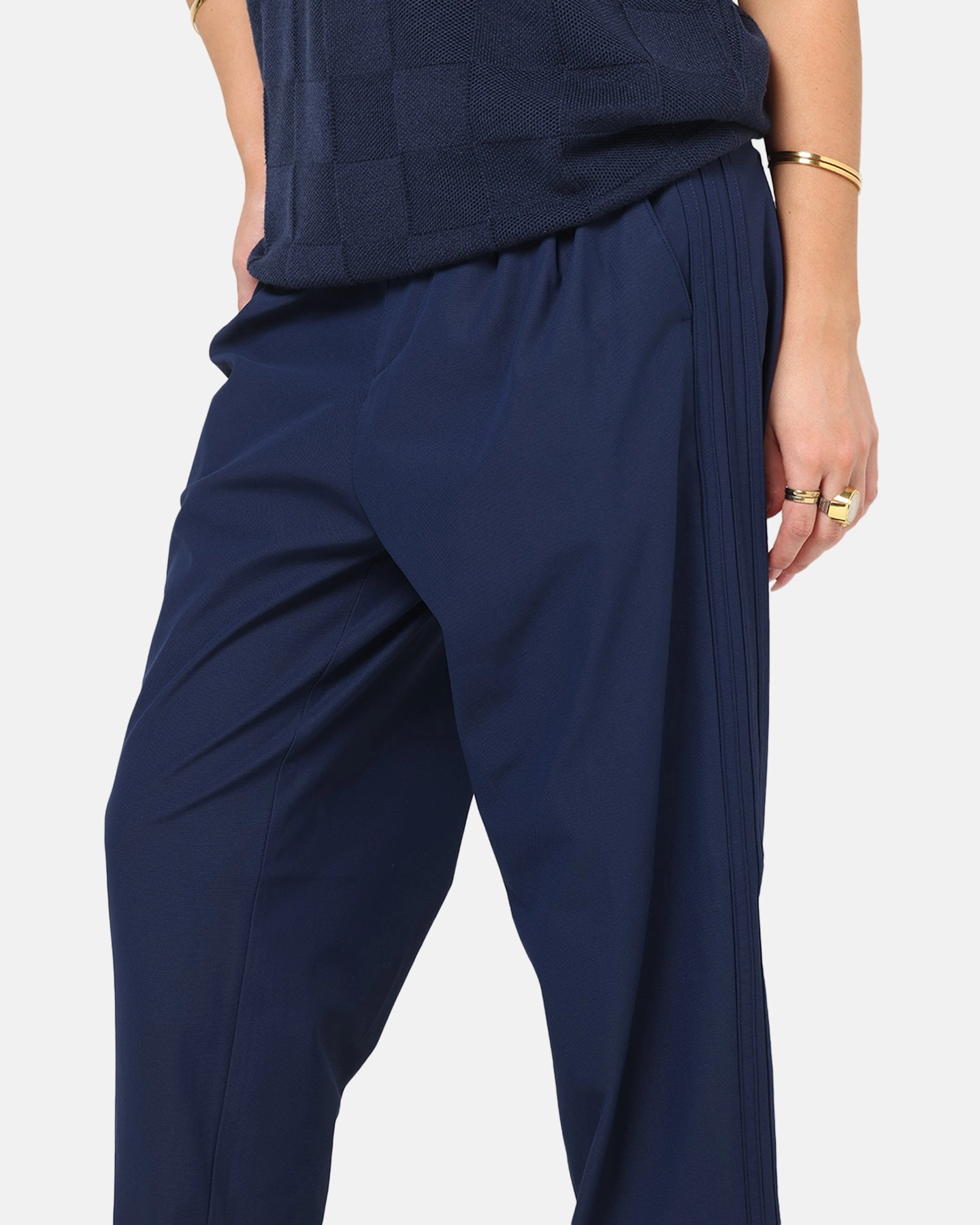 Adidas Originals Twistknit Pleated Pants Night Indigo RecyclablePackaging Breathable Mesh Panels