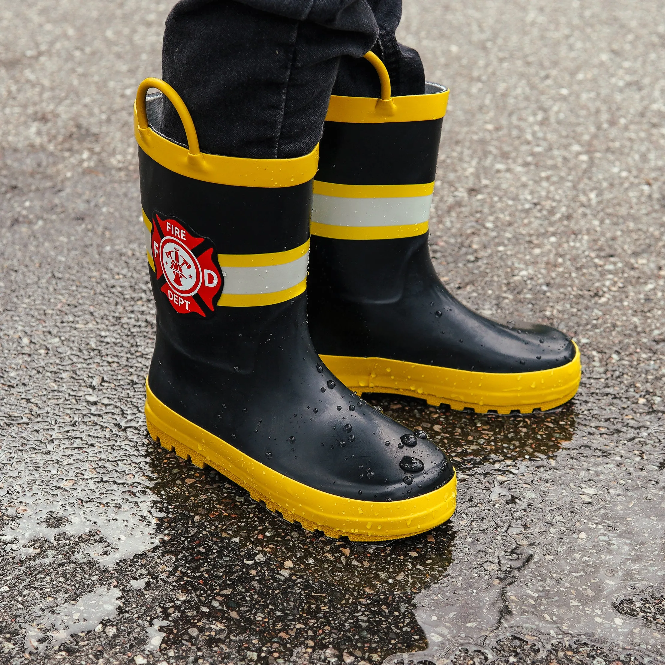 Norty Toddlers to Big Kids Boy's Girl's Waterproof Rubber Rain Boots