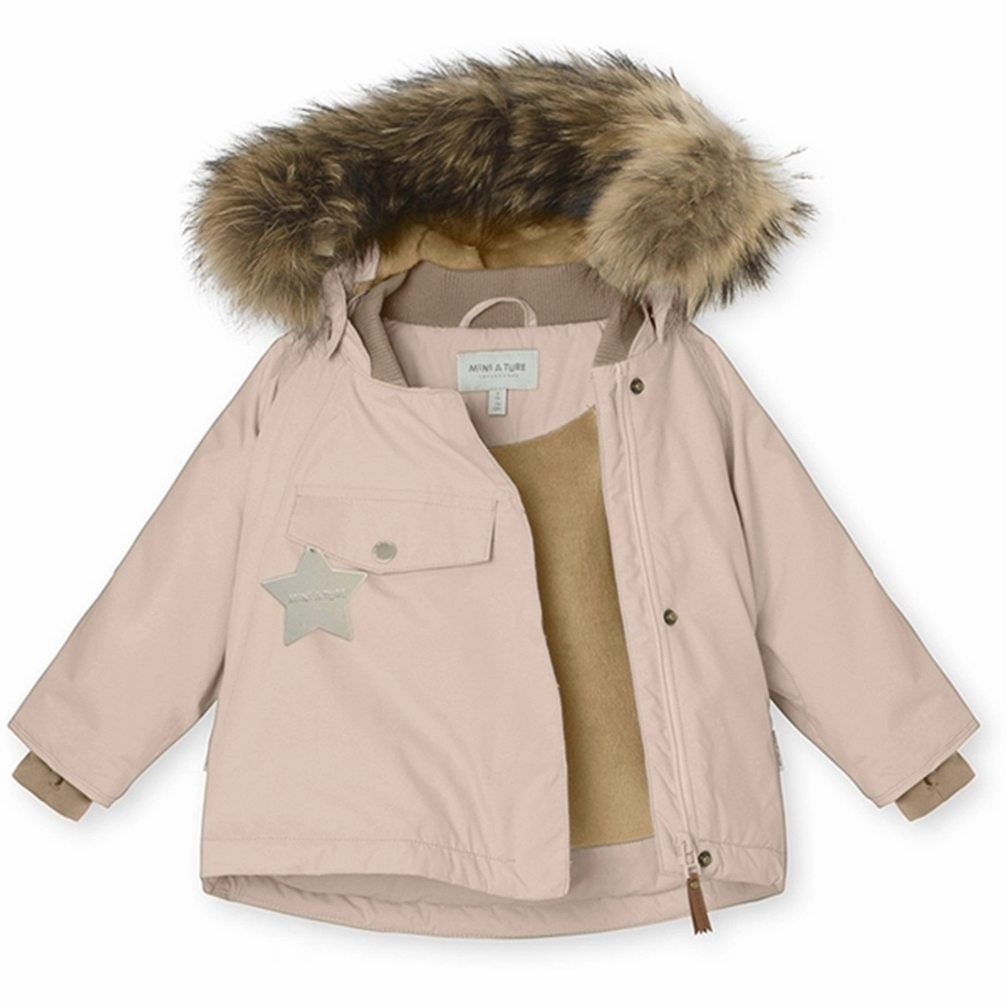 MINI A TURE Wang Fleece Fur Winter jacket Rose Dust On The Go Layer