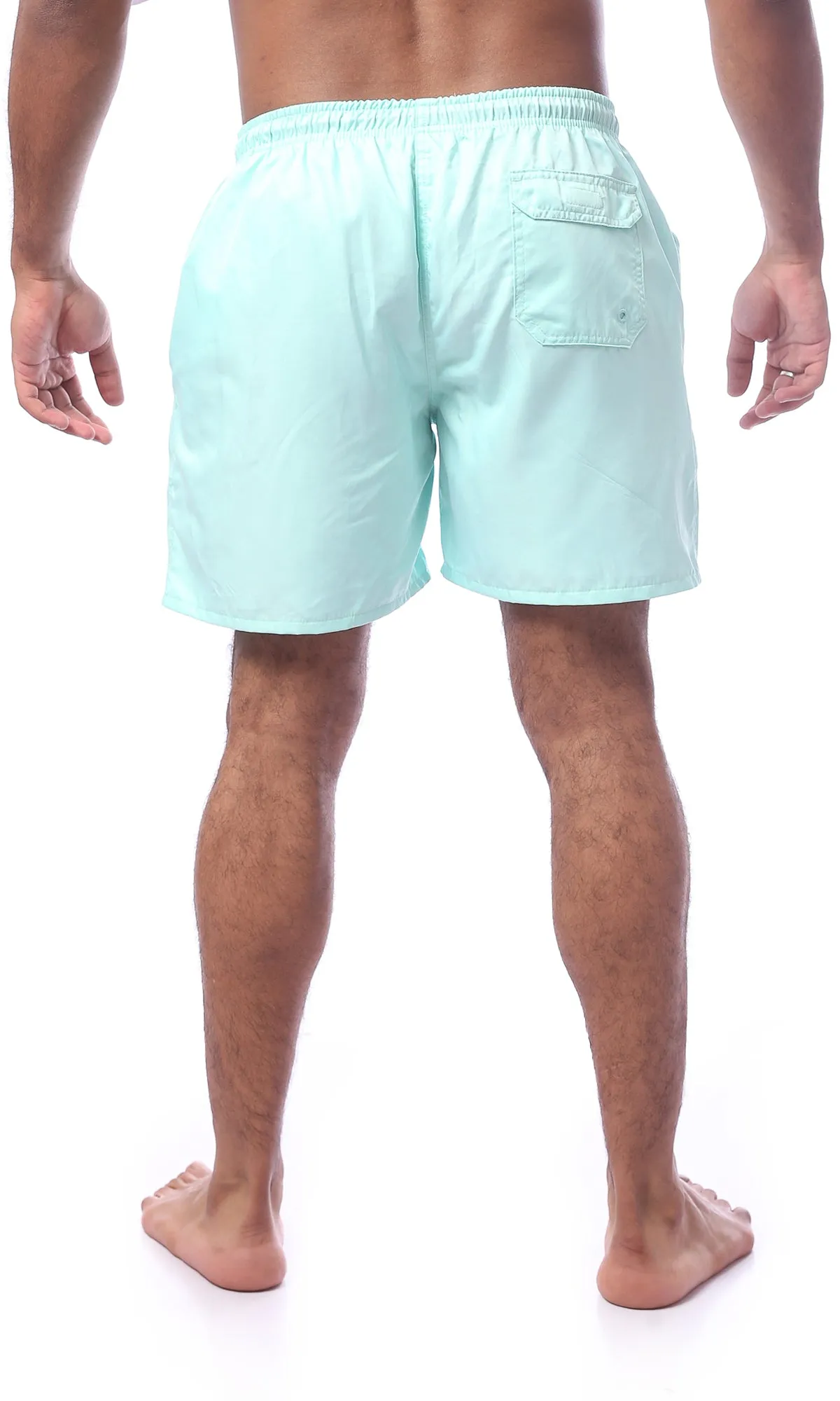 O167256 Light Aquamarine Elastic Waist Summer Board Shorts