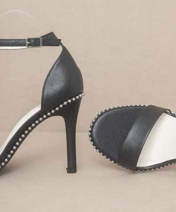 Oasis Society Dublin - Metal Stud Open Toe Heels Shoes