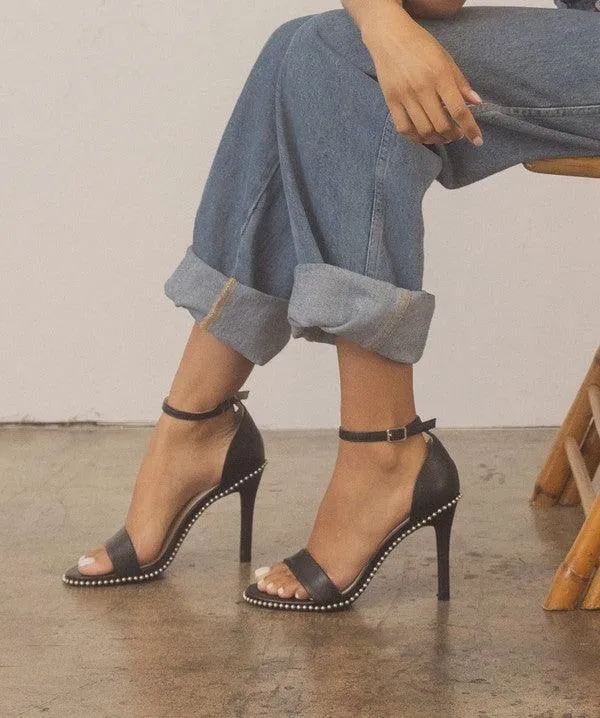 Oasis Society Dublin - Metal Stud Open Toe Heels Shoes