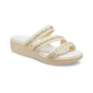 Foot Hug Seamless lining Crocs sandalo da donna Boca Medallion Strappy Wedge W207431-108 vanilla