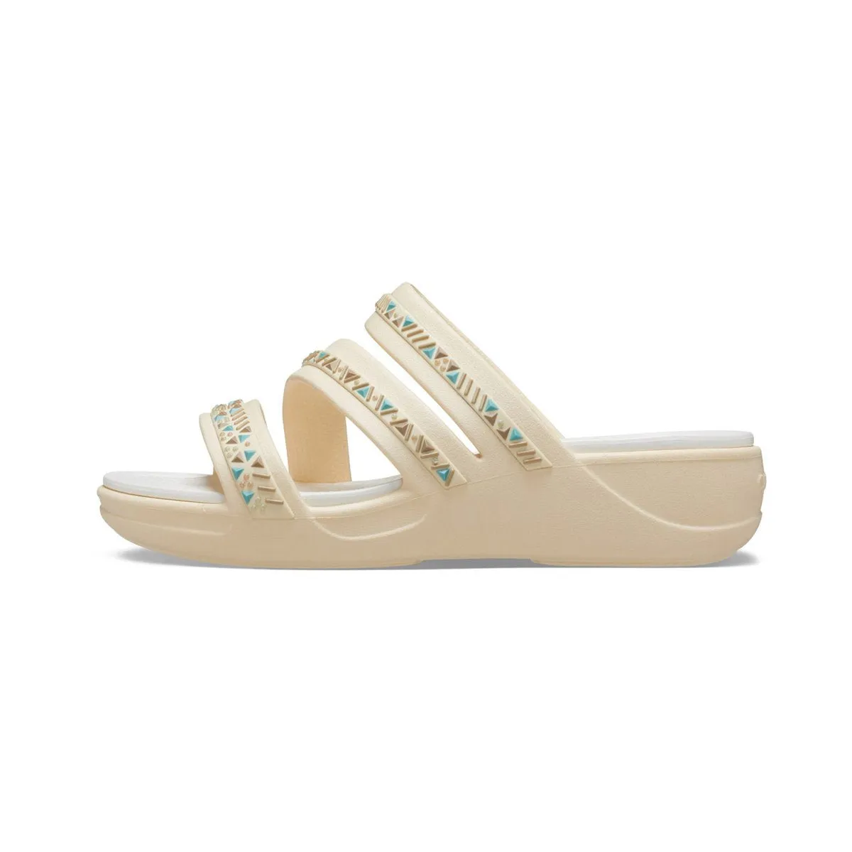 Relax Comfort Fit Flexible Sandals Crocs sandalo da donna Boca Medallion Strappy Wedge W207431-108 vanilla