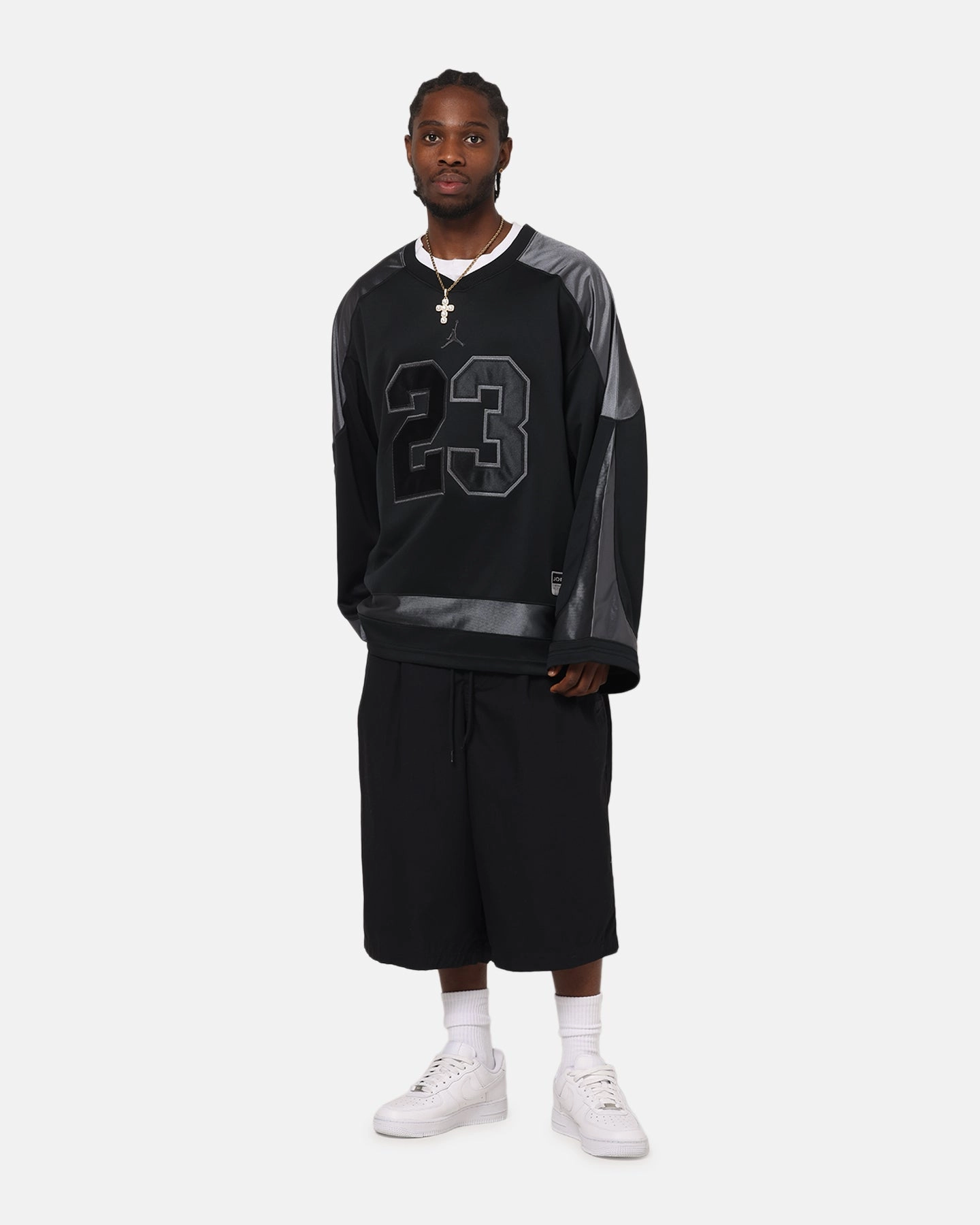 Contoured Side Panels Responsive Gear Jordan Brooklyn Collegiate Hockey Jersey Black/Iron Grey