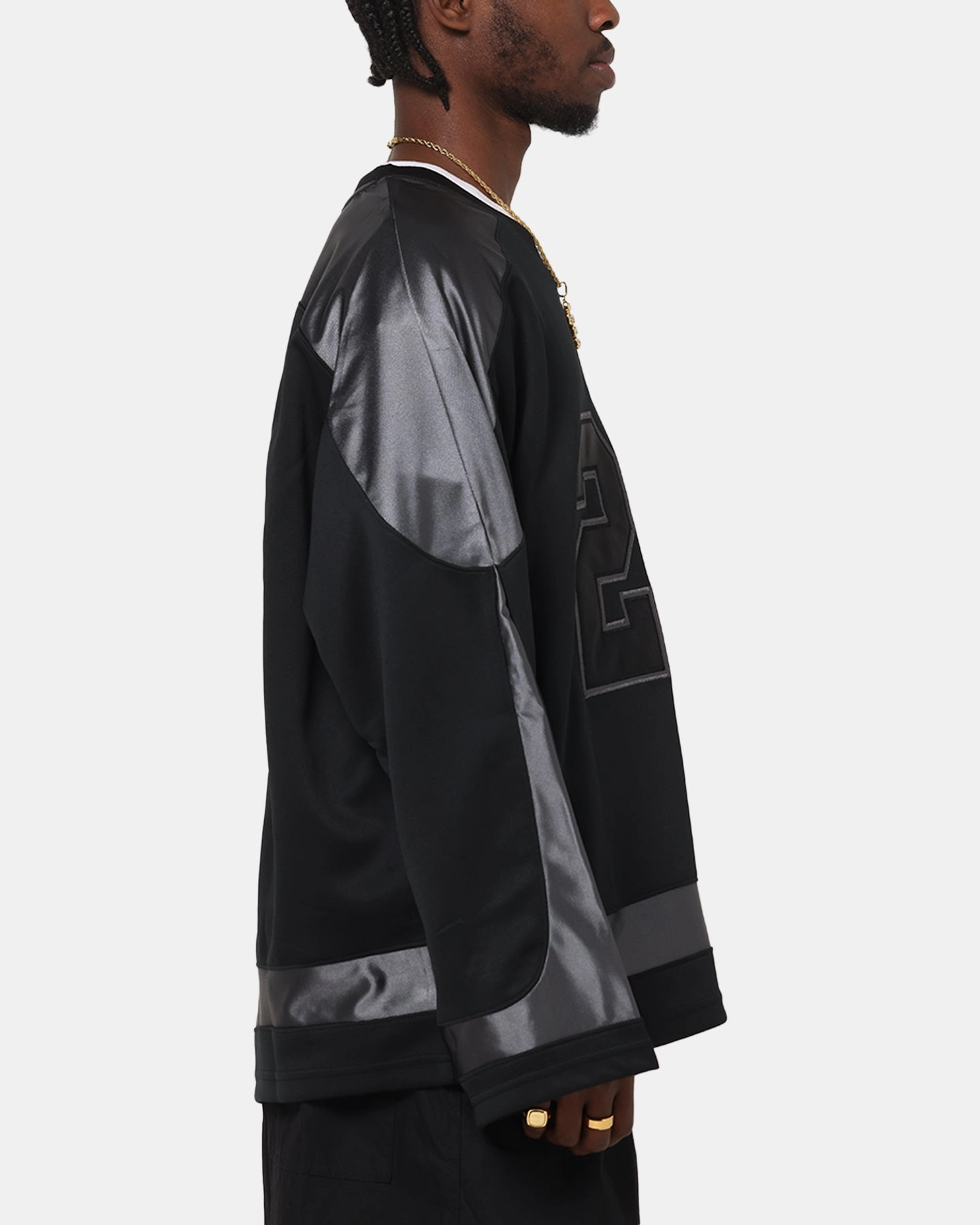 Wrinkle Free Travel Fabric Jordan Brooklyn Collegiate Hockey Jersey Black/Iron Grey