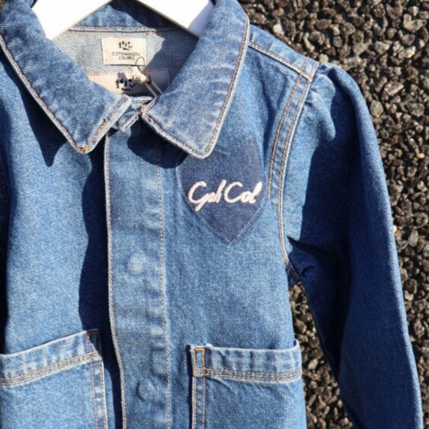 Layer Up Style Breathable Layer COPENHAGEN COLORS Indigo Blue Washed Organic Denim Hearts Jacket