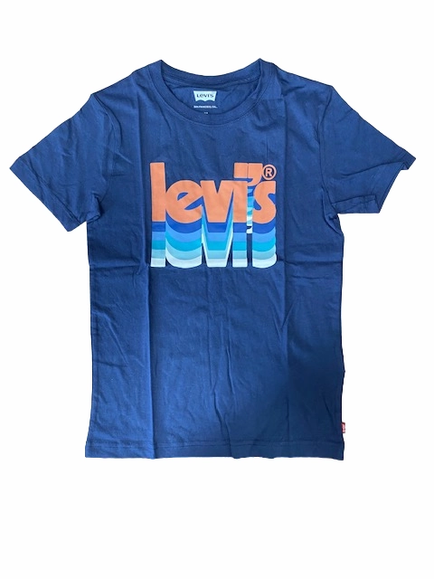Levi's T-shirt da ragazzo manica corta Layered Poster Logo Tee 9EH892-BCF naval academy Gym workout