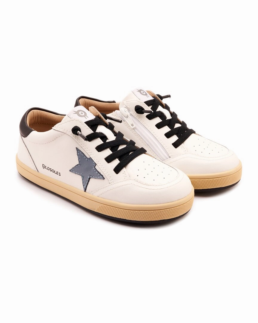 Street Inspired zip Old Soles Platinum Runner Leather Sneaker