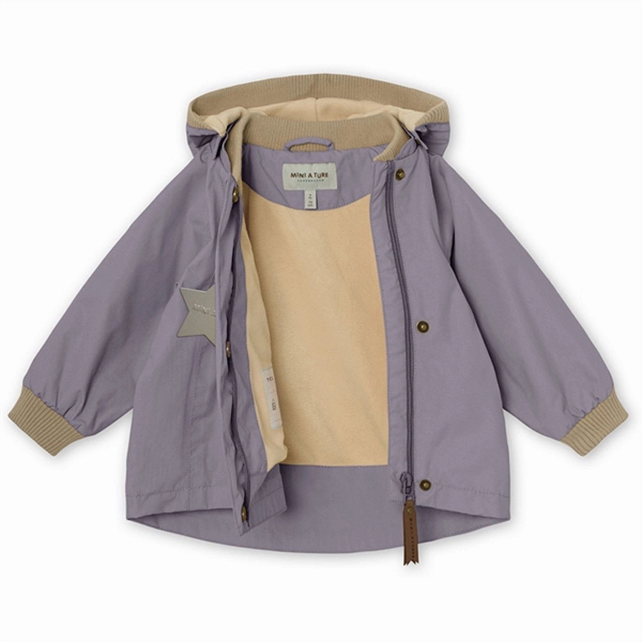 Clean Jacket Detail Lightweight Fabric MINI A TURE Wai Spring Jacket w/Fleece Lining Minimal Lilac