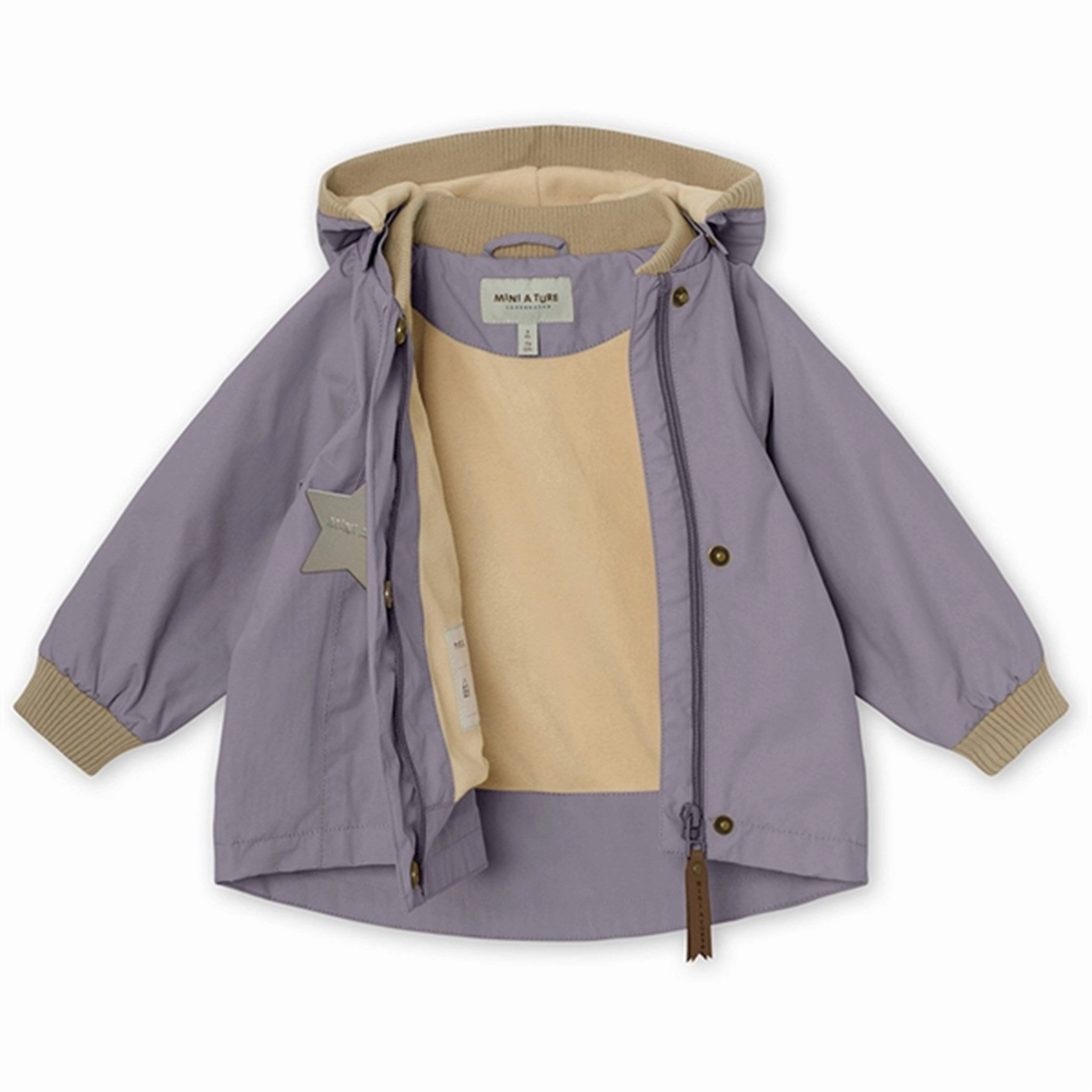 MINI A TURE Wai Spring Jacket w/Fleece Lining Minimal Lilac Noise Reduction Design Bonded Fabric