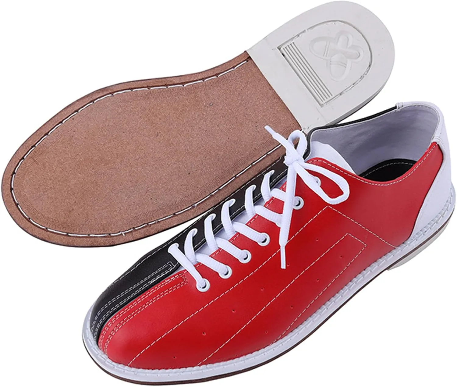 ONAIC Mens Womens Bowl Sports Shoes Lightweight Bowling Sneakers Leather Trainers Breathable Non-Slip