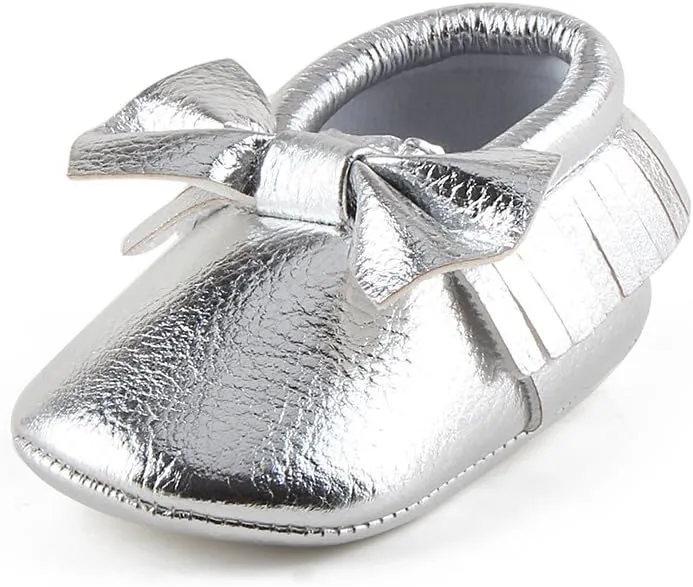 OOSAKU Infant Toddler Baby Soft Sole PU Leather Bowknots Shoes