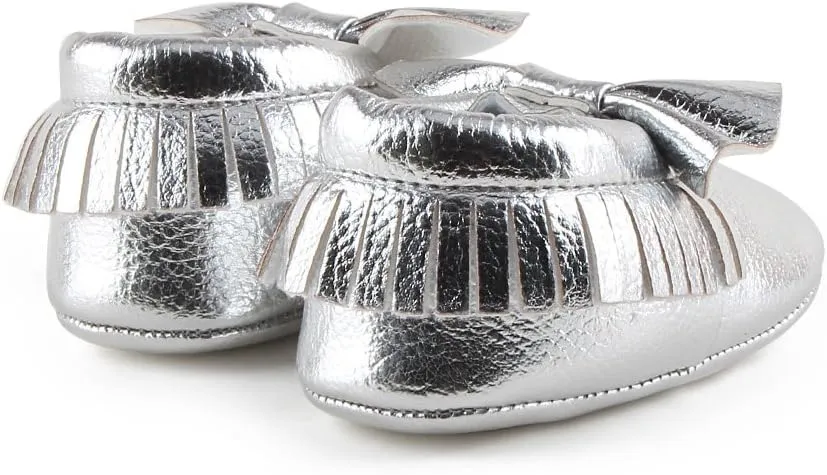 OOSAKU Infant Toddler Baby Soft Sole PU Leather Bowknots Shoes
