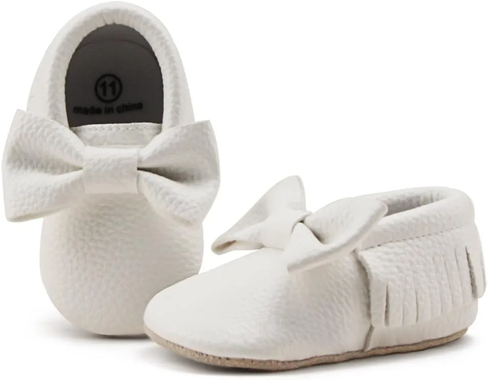 OOSAKU Infant Toddler Baby Soft Sole PU Leather Bowknots Shoes