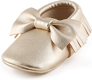 OOSAKU Infant Toddler Baby Soft Sole PU Leather Bowknots Shoes