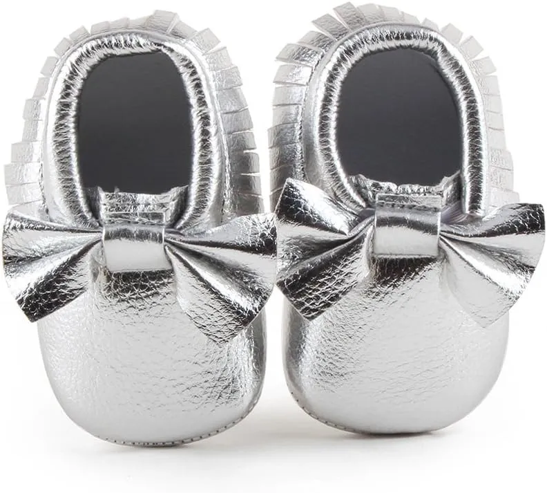 OOSAKU Infant Toddler Baby Soft Sole PU Leather Bowknots Shoes