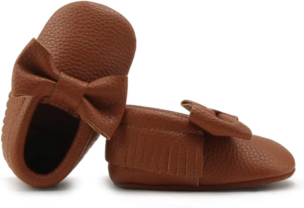 OOSAKU Infant Toddler Baby Soft Sole PU Leather Bowknots Shoes