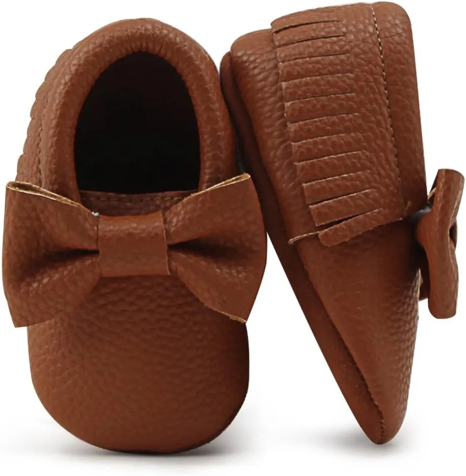 OOSAKU Infant Toddler Baby Soft Sole PU Leather Bowknots Shoes