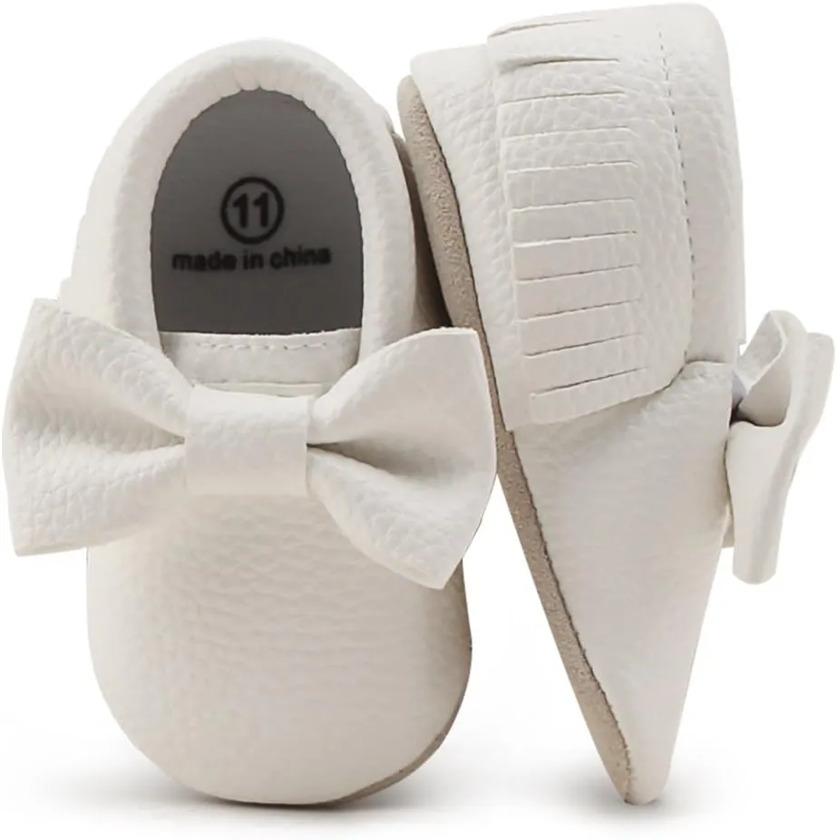 OOSAKU Infant Toddler Baby Soft Sole PU Leather Bowknots Shoes