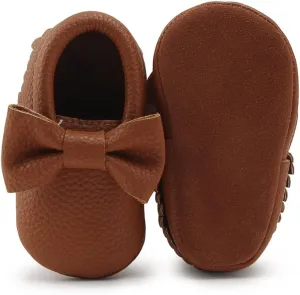 OOSAKU Infant Toddler Baby Soft Sole PU Leather Bowknots Shoes