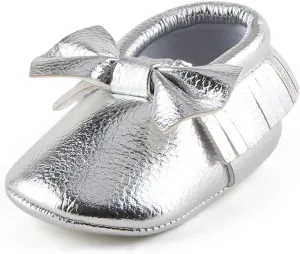 OOSAKU Infant Toddler Baby Soft Sole PU Leather Bowknots Shoes