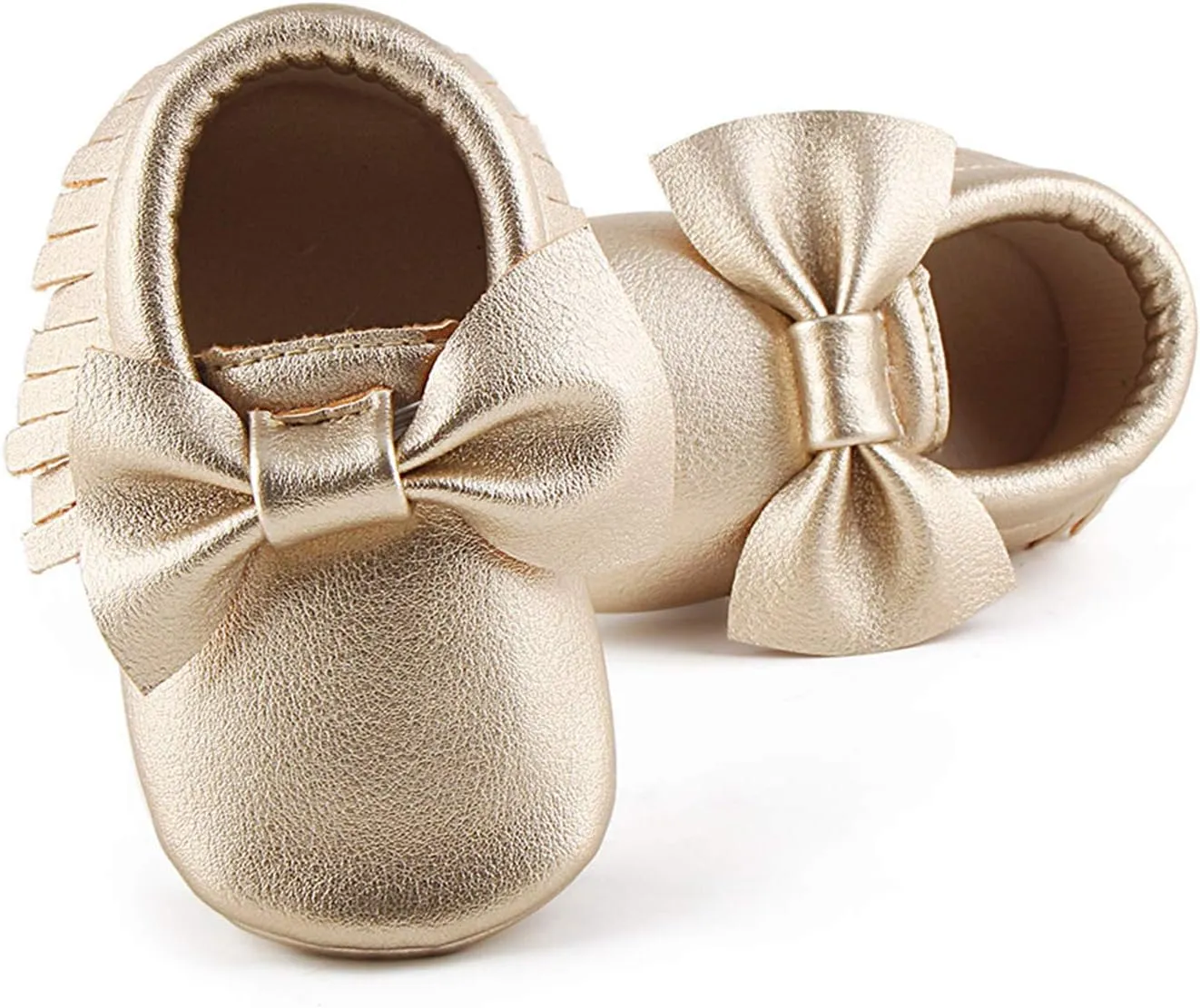OOSAKU Infant Toddler Baby Soft Sole PU Leather Bowknots Shoes