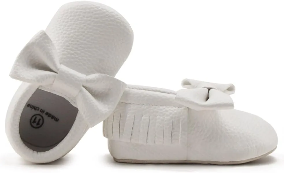 OOSAKU Infant Toddler Baby Soft Sole PU Leather Bowknots Shoes