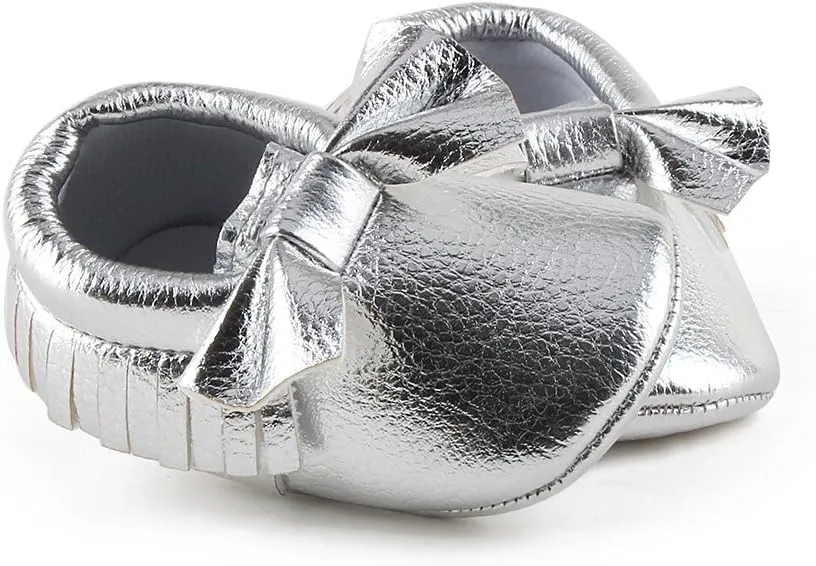 OOSAKU Infant Toddler Baby Soft Sole PU Leather Bowknots Shoes