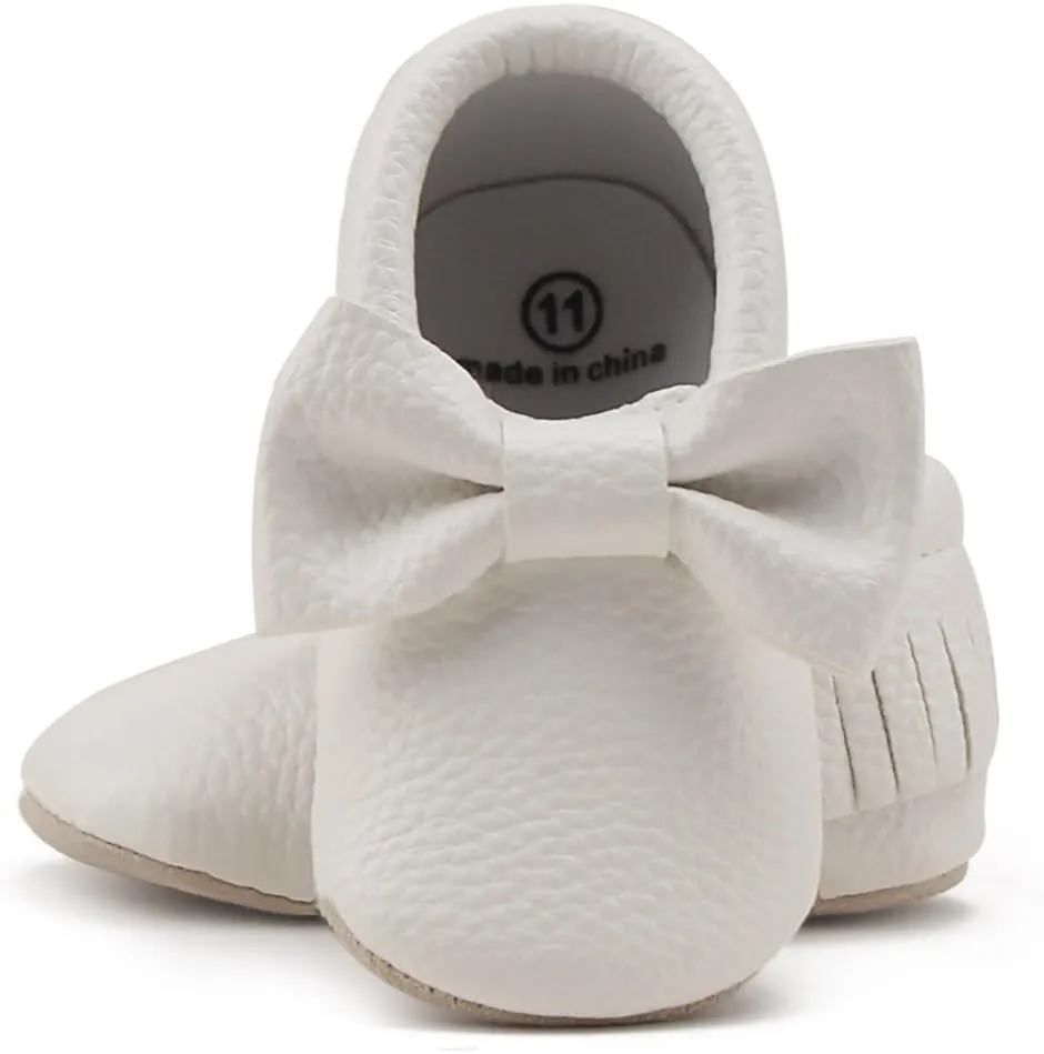 OOSAKU Infant Toddler Baby Soft Sole PU Leather Bowknots Shoes