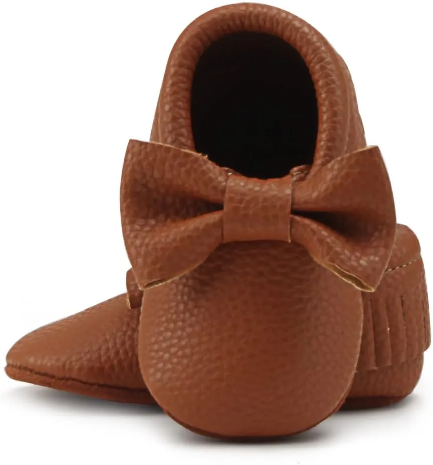 OOSAKU Infant Toddler Baby Soft Sole PU Leather Bowknots Shoes