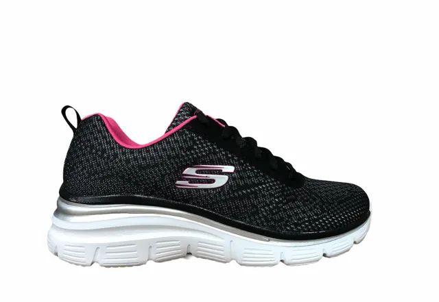 Biomechanical Motion Control Skechers scarpa sneakers da donna Fashion Fit Bold Boundaries 12719 BKHP nero rosa