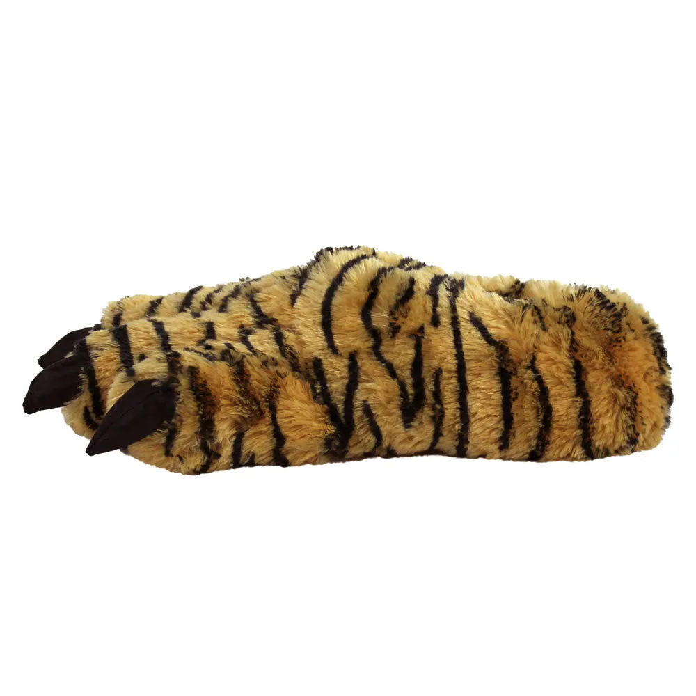 Orange Tiger Paw Slippers