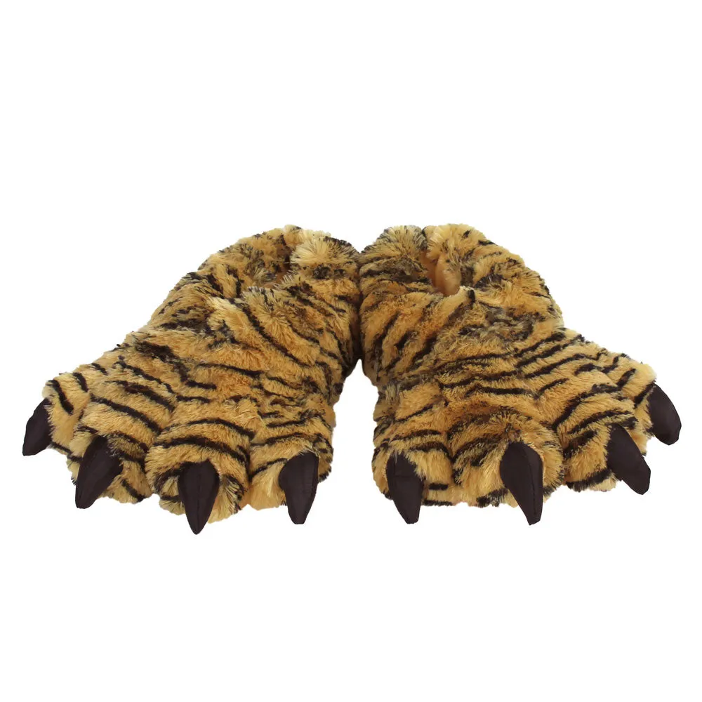 Orange Tiger Paw Slippers