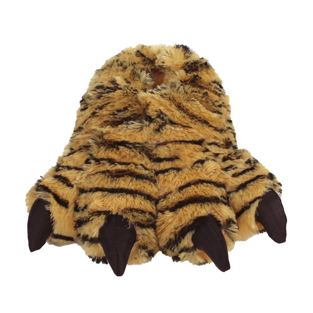 Orange Tiger Paw Slippers