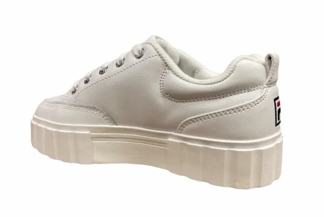 Fila scarpa sneakers in pelle con zeppa da donna Sandblast  1011035.1FG bianco traditional running shoes Hyper Burst Cushion