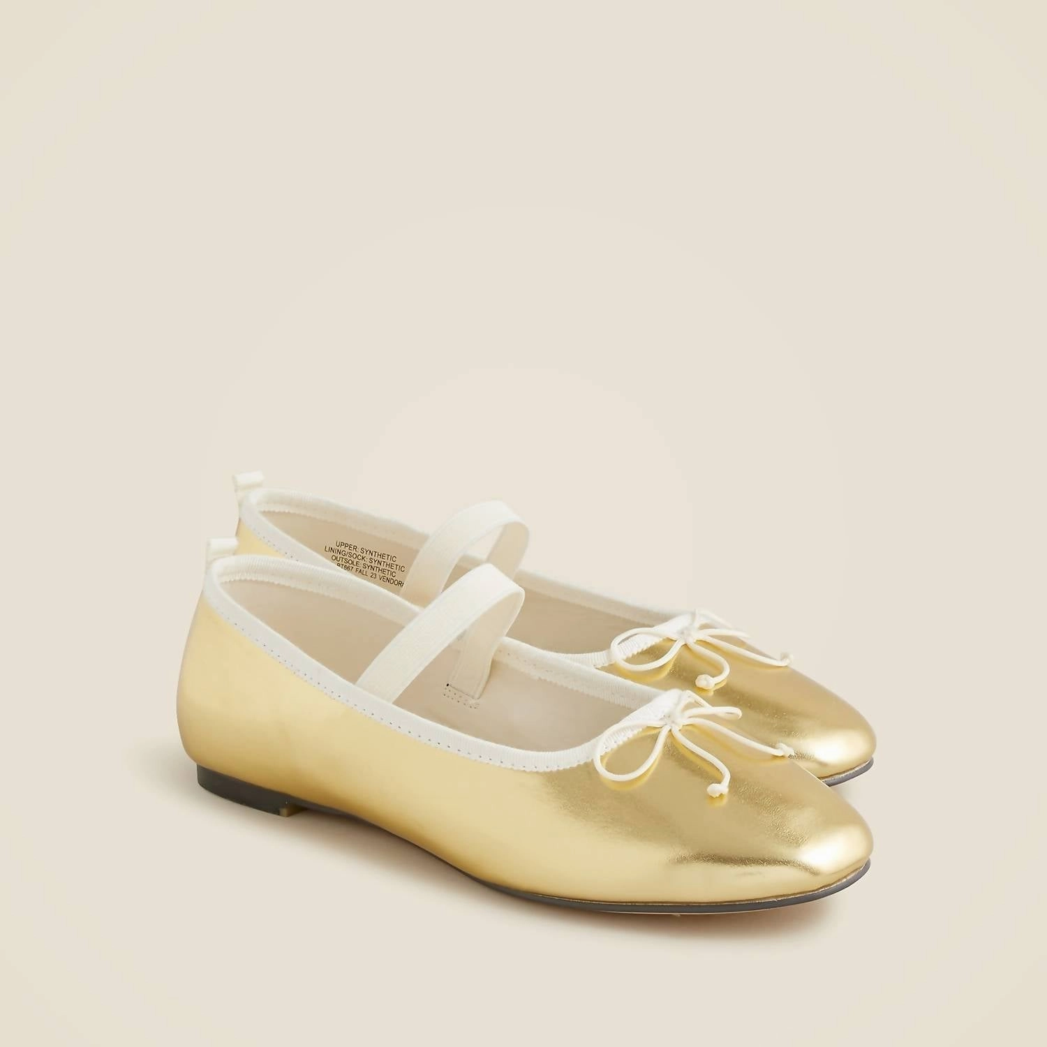 Maximum touch Girls Strappy Ballet Flats In Gold